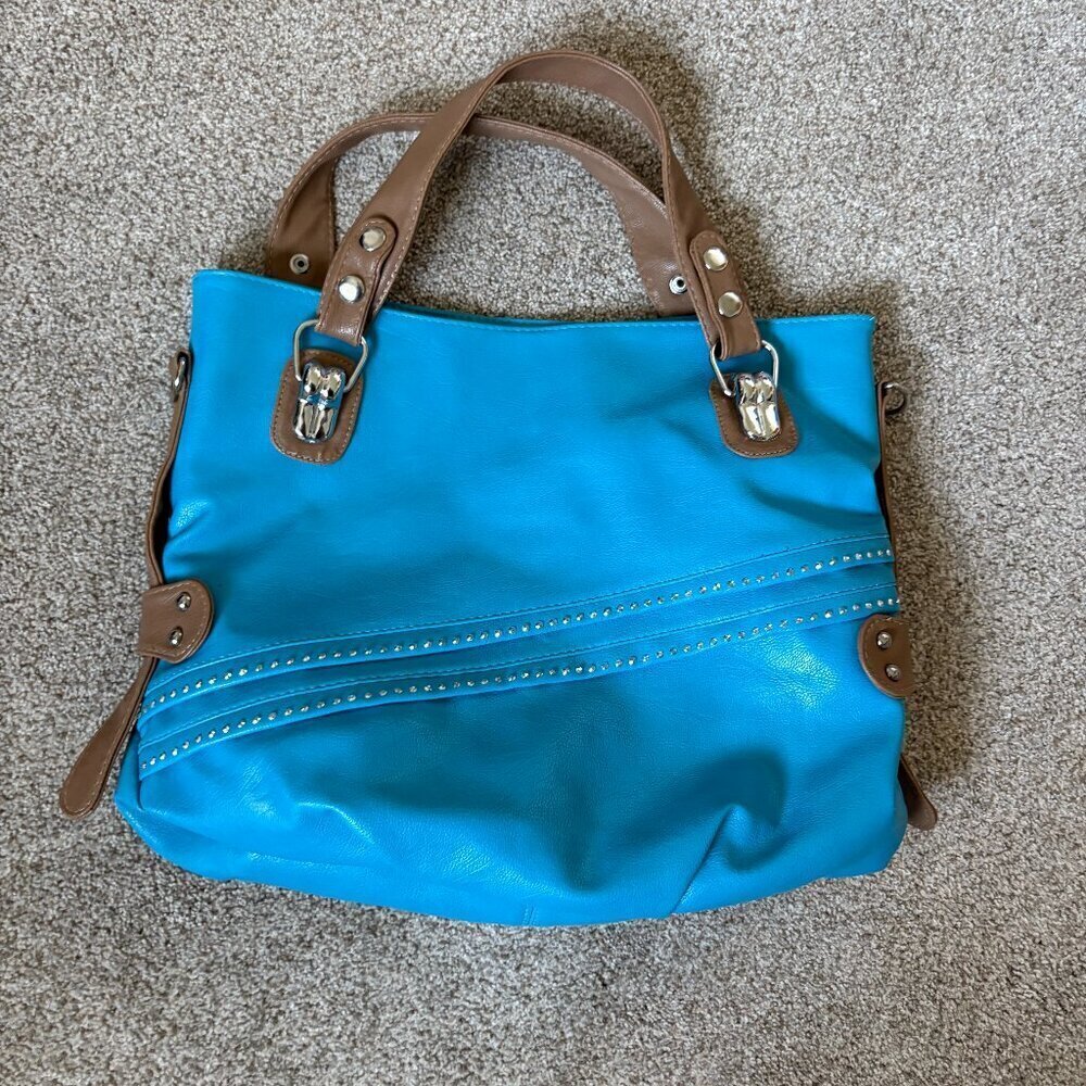Vintage Y2K 00s Turquoise Purse Shoulder Bag Blue Bratz Hannah Montana Ecosse
